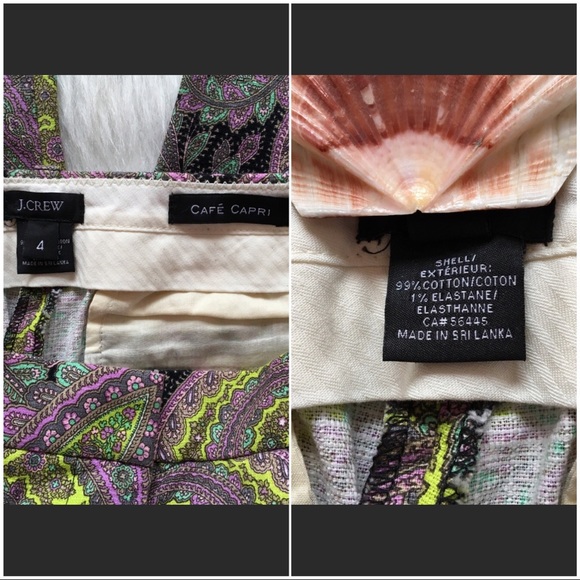 J.Crew Tall Cafe Capri In Paisley Print Size 4 - Picture 7 of 9